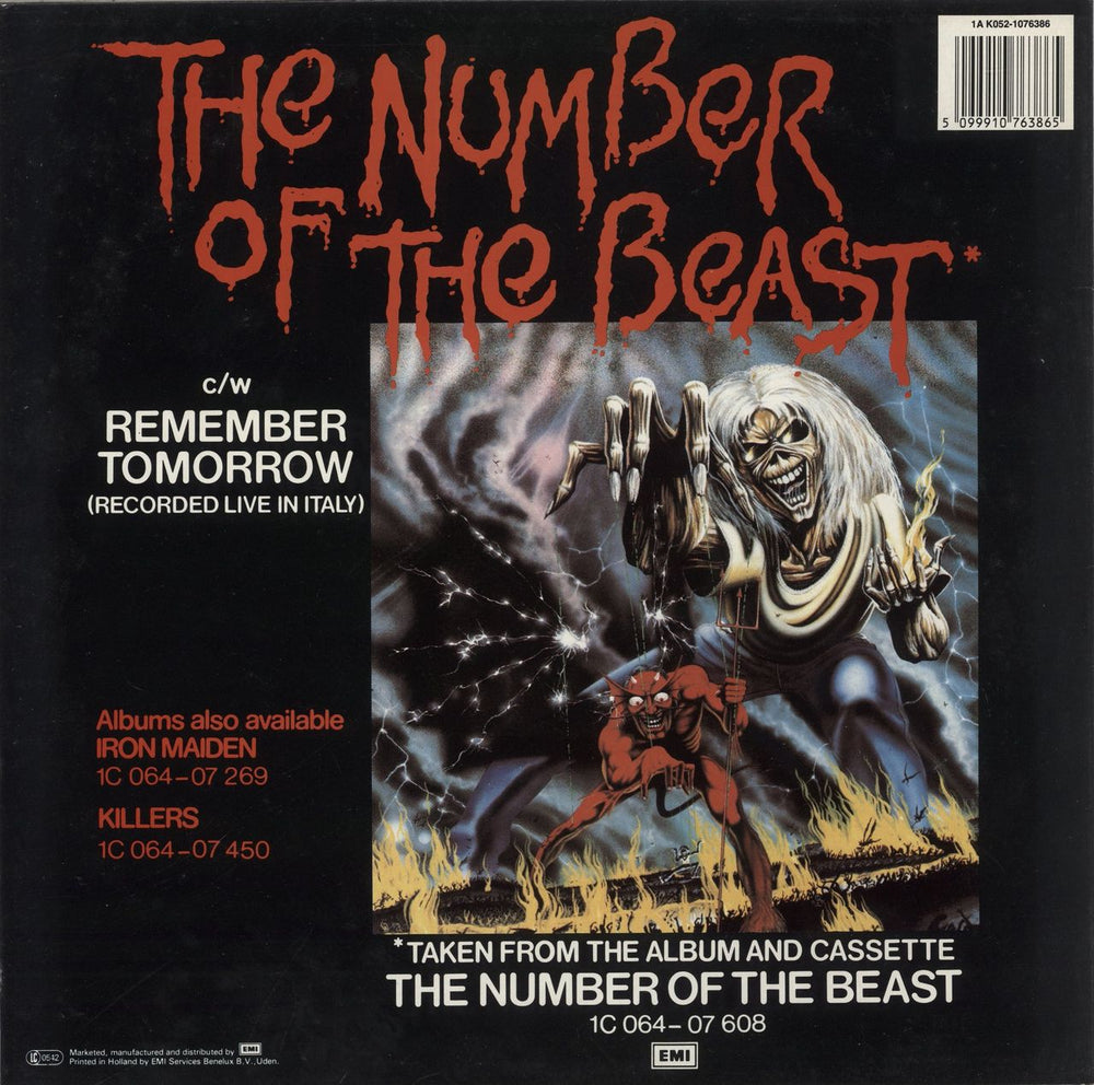 Iron Maiden The Number Of The Beast - VG Dutch 12" vinyl single (12 inch record / Maxi-single) 5099910763865