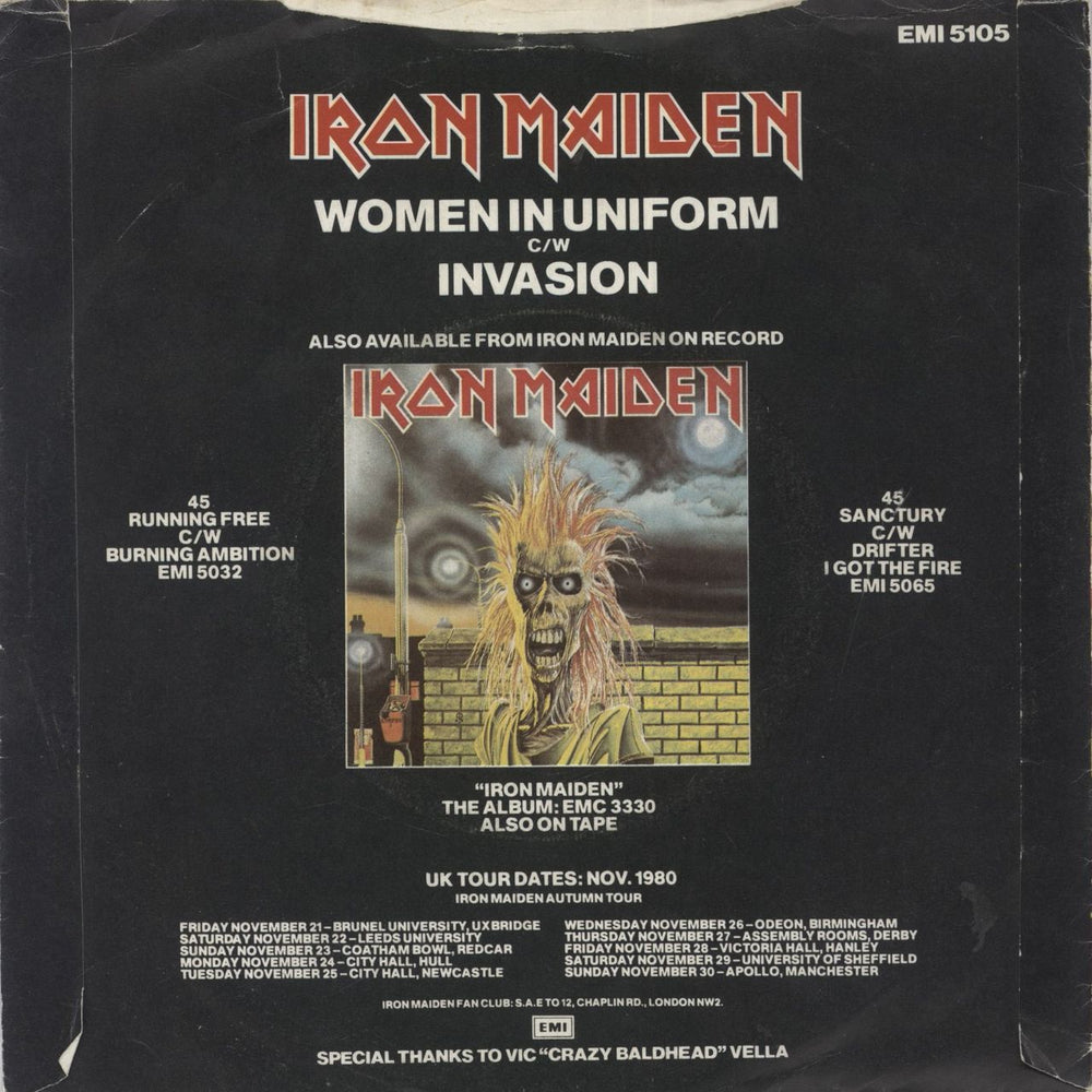 Iron Maiden Women In Uniform - P/S - EX UK 7" vinyl single (7 inch record / 45) IRO07WO13361