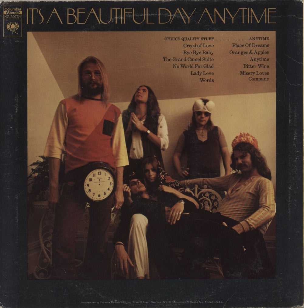 It's A Beautiful Day Choice Quality Stuff / Anytime US vinyl LP album (LP record)