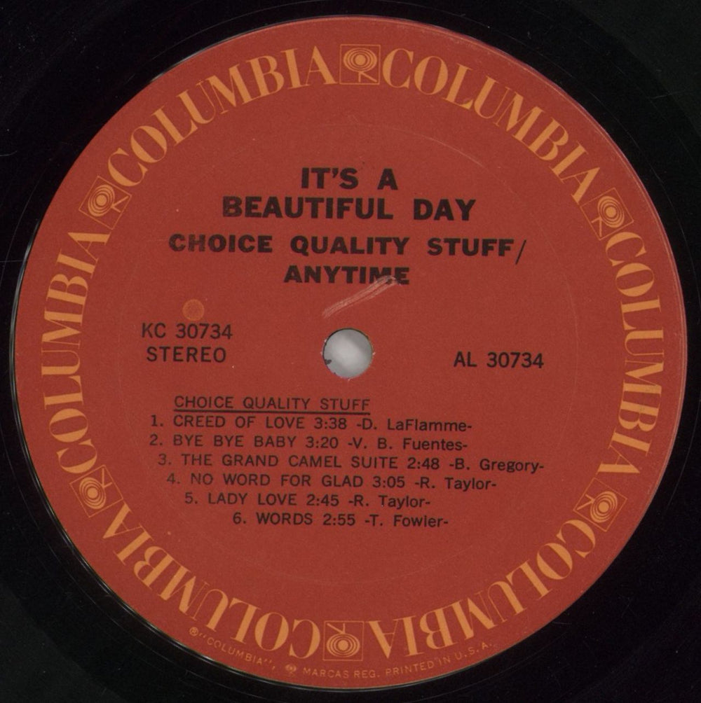 It's A Beautiful Day Choice Quality Stuff / Anytime US vinyl LP album (LP record) IBDLPCH313524