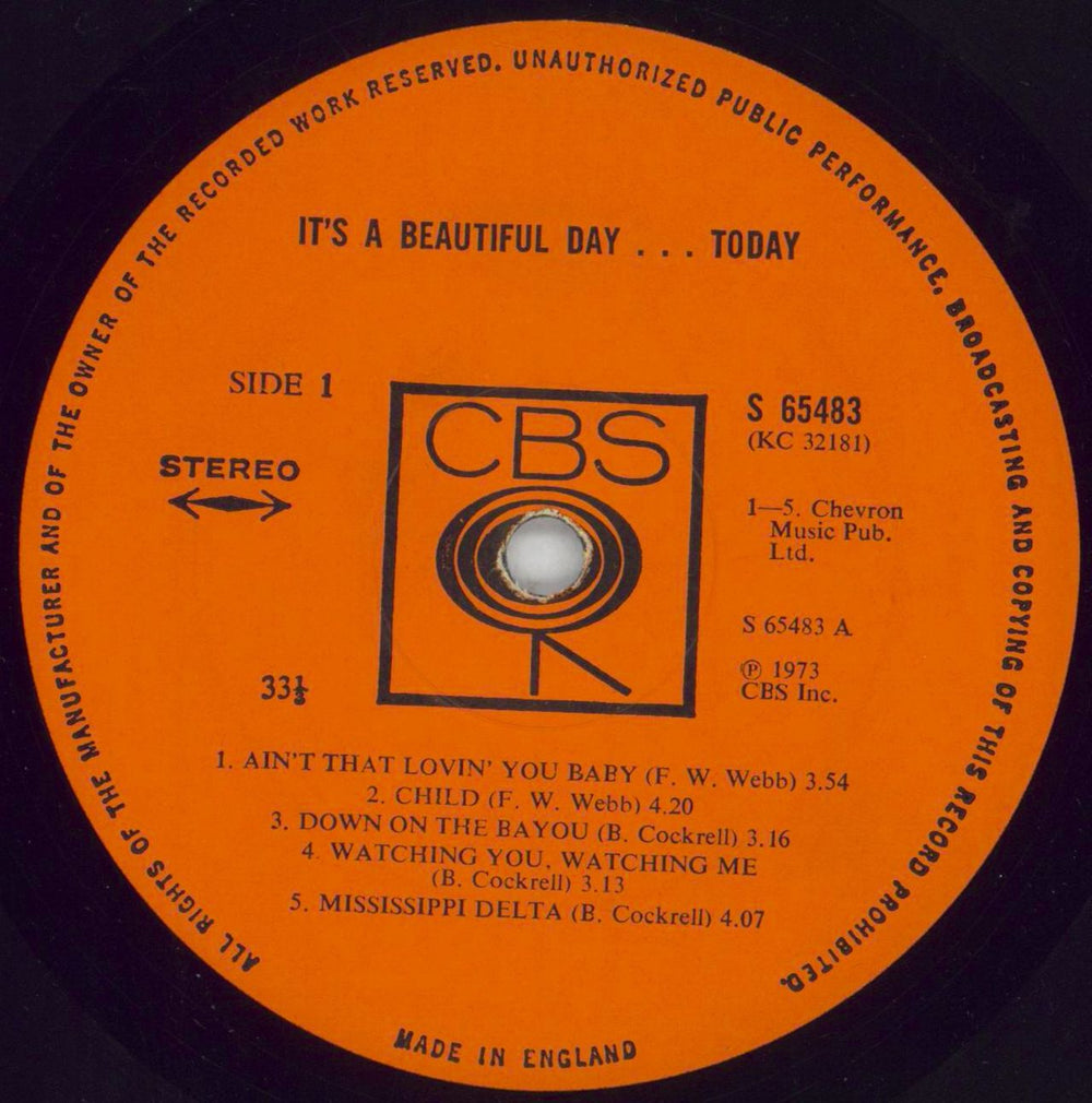 It's A Beautiful Day Today UK vinyl LP album (LP record) IBDLPTO149851