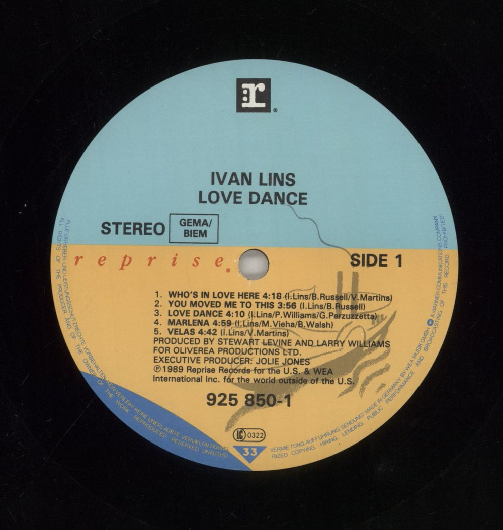 Ivan Lins Love Dance German vinyl LP album (LP record) 075992585019