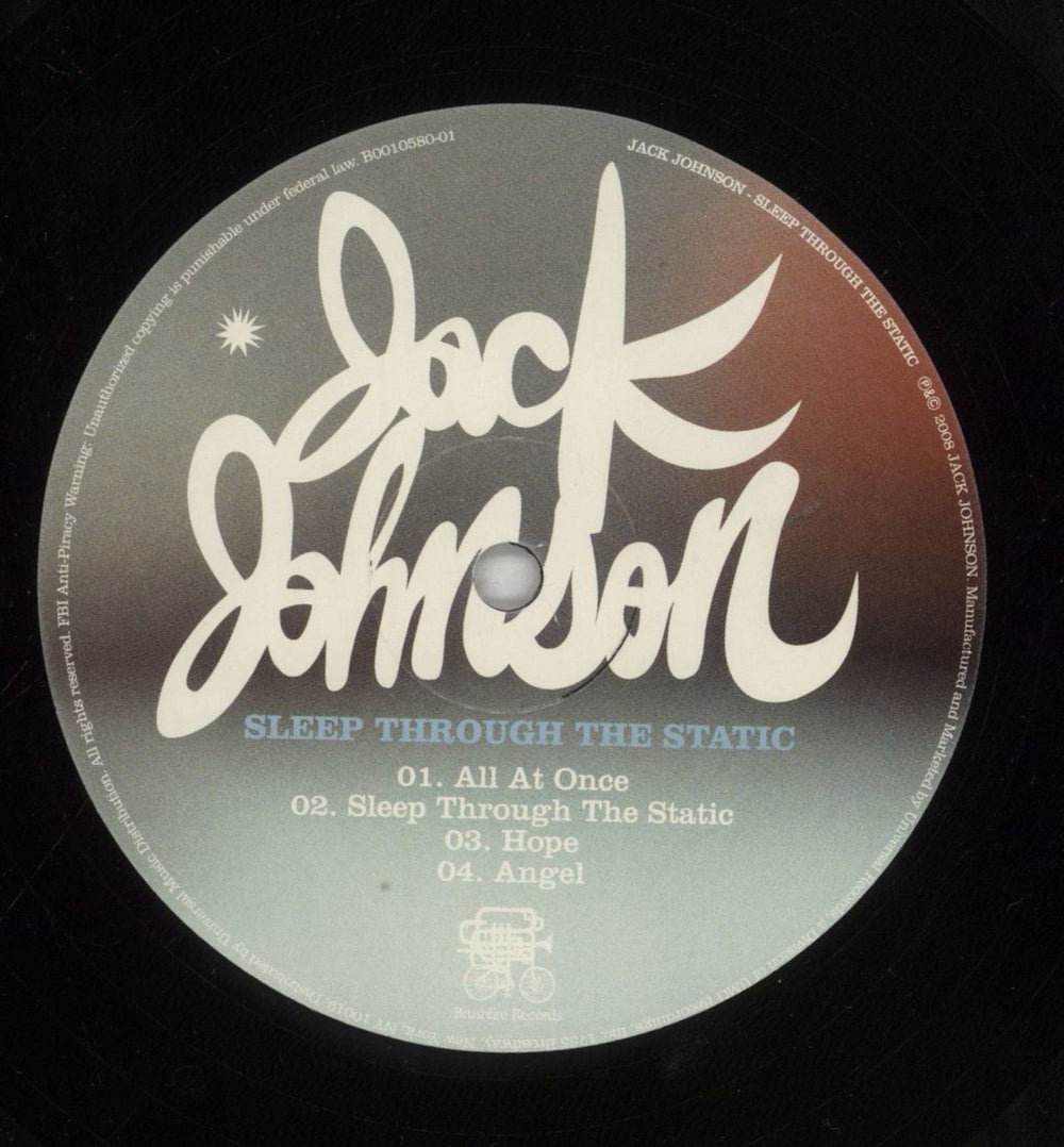 Jack Johnson Sleep Through The Static US 2-LP vinyl record set (Double LP Album) JKJ2LSL856419