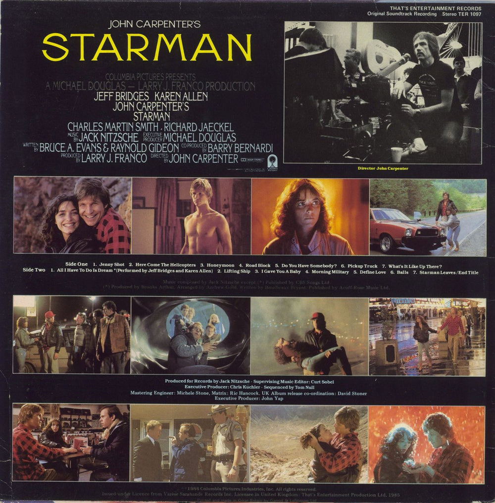 Jack Nitzsche John Carpenter's Starman - VG/EX UK vinyl LP album (LP record)