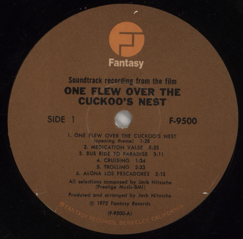 Jack Nitzsche One Flew Over The Cuckoo's Nest - Hype-Stickered US vinyl LP album (LP record) KQCLPON860398