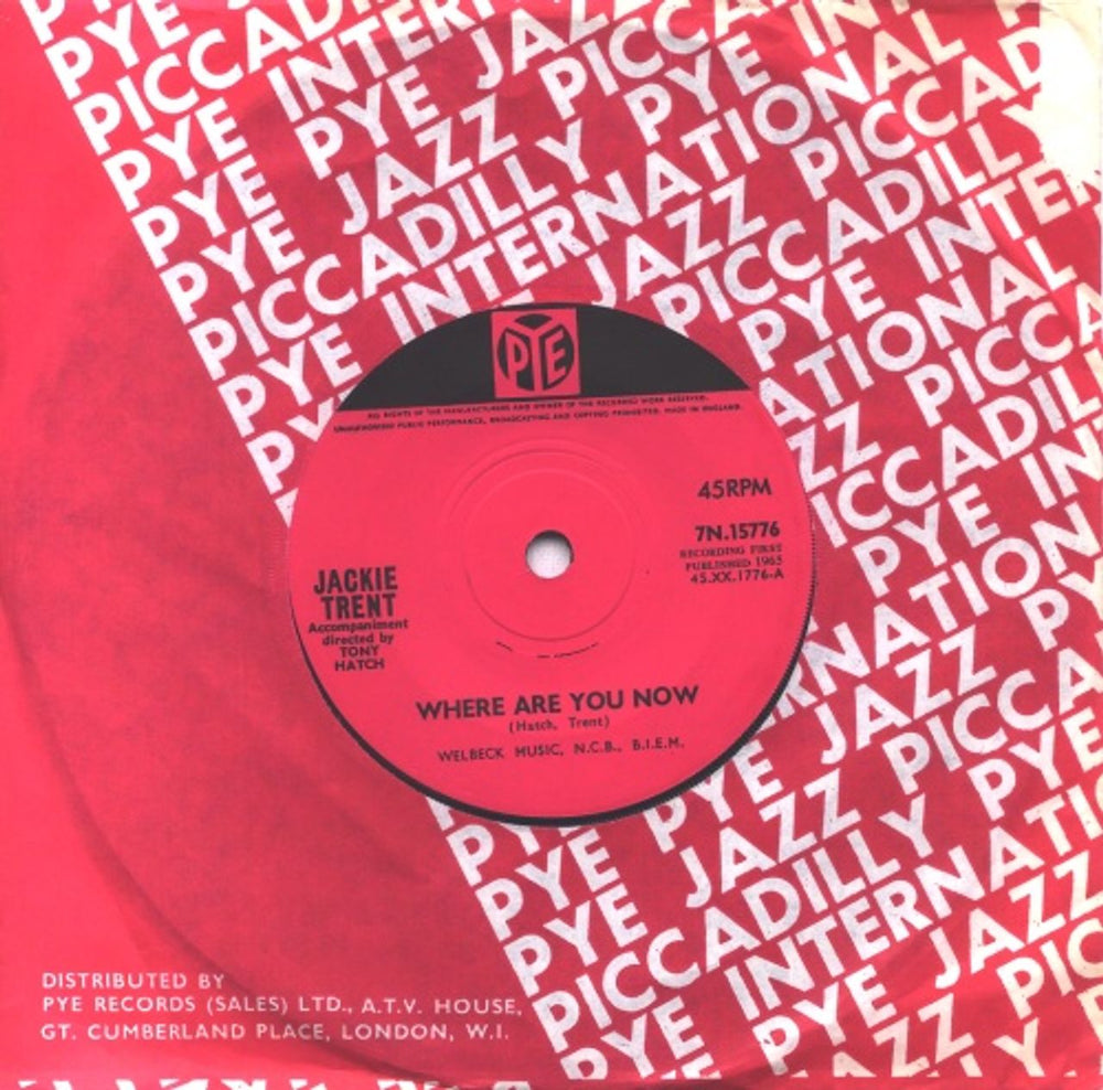 Jackie Trent Where Are You Now - Solid UK 7" vinyl single (7 inch record / 45) 7N.15776