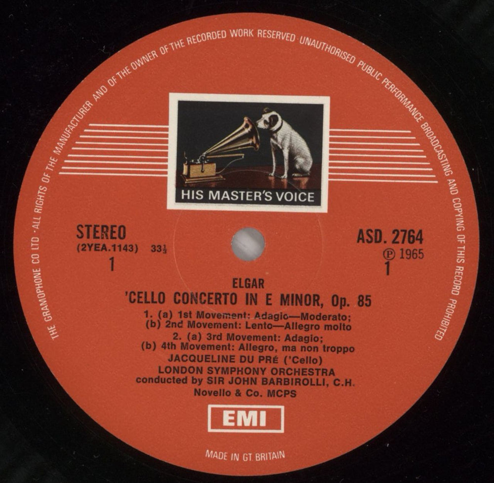 Jacqueline Du Pré Elgar & Delius Cello Concertos UK vinyl LP album (LP record) J5CLPEL869885