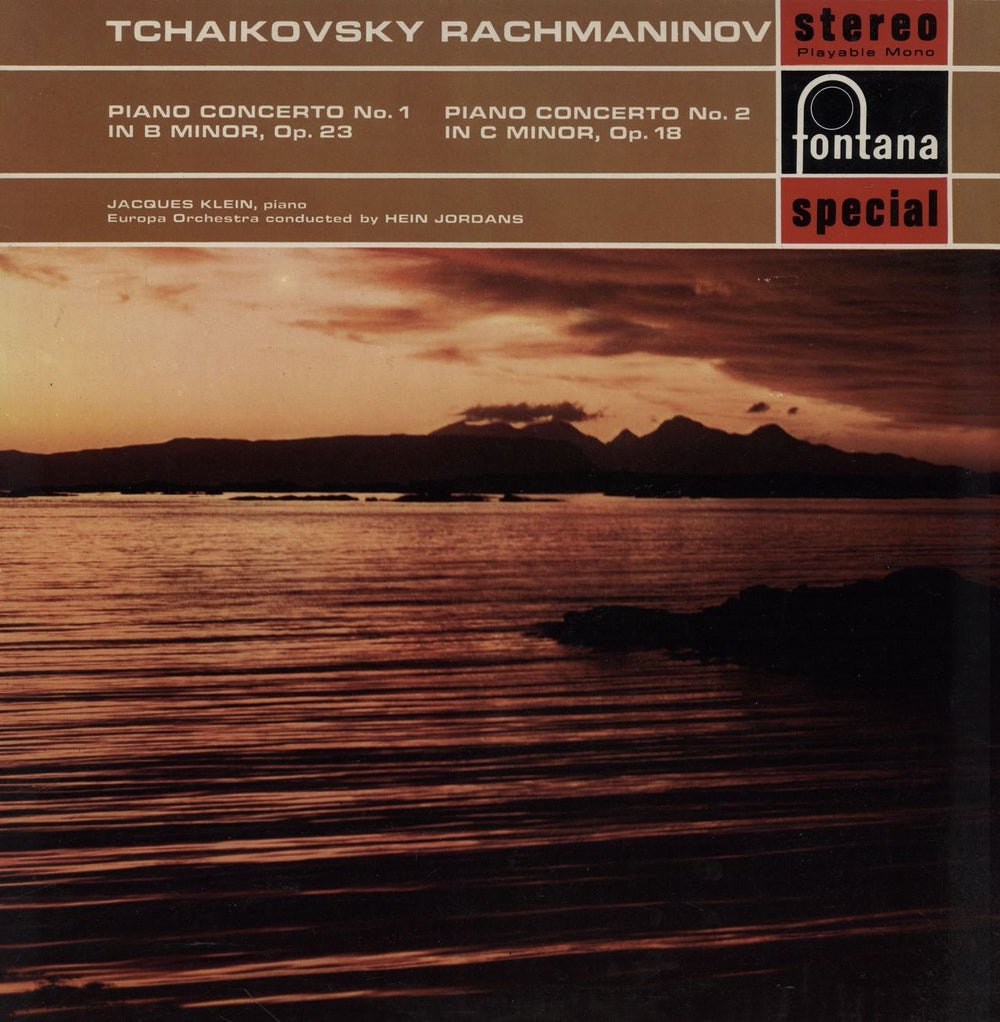 Jacques Klein Tchaikovsky: Piano Concerto No. 1 / Rachmaninov: Piano Concerto No. 2 UK vinyl LP album (LP record) SFL14053