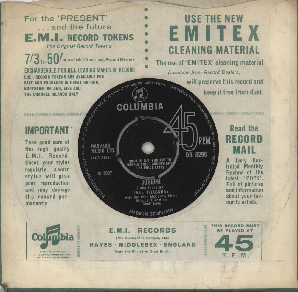 Jake Thackray Remember Bethlehem (The Intake School Carol) UK 7" vinyl single (7 inch record / 45)