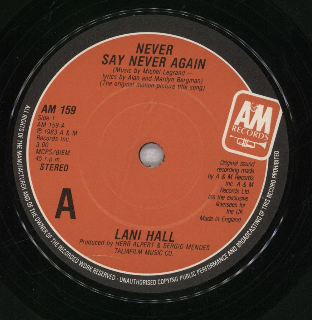 James Bond Never Say Never Again UK 7" vinyl single (7 inch record / 45) JBD07NE710684