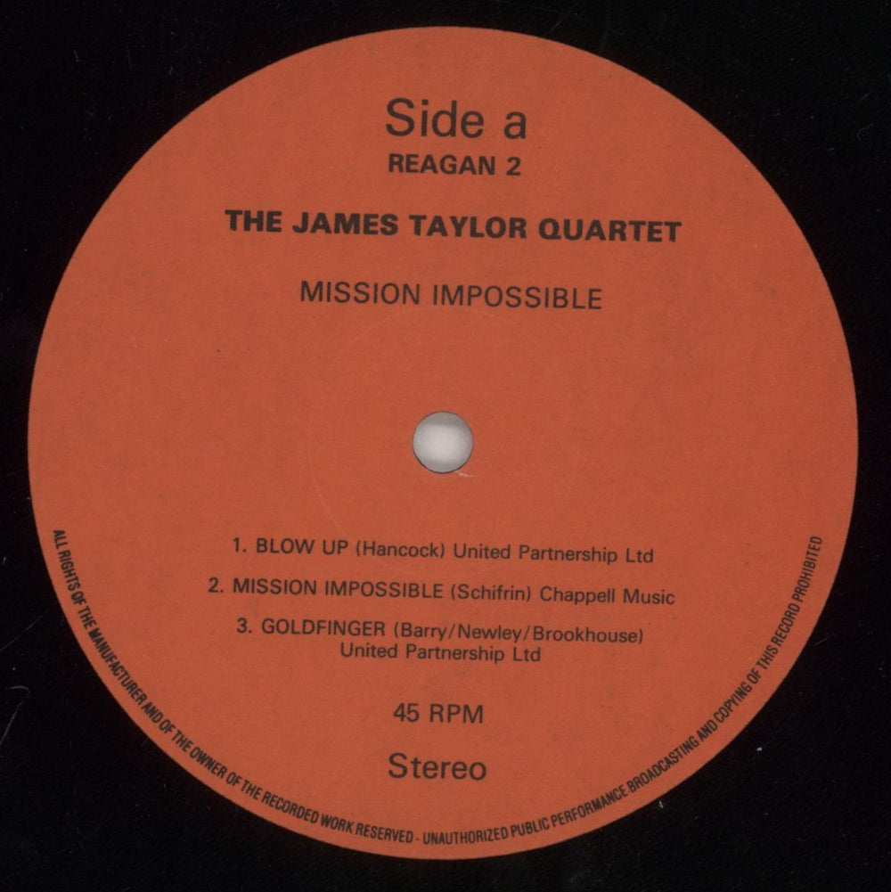 James Taylor Quartet Mission Impossible - VG UK 12" vinyl single (12 inch record / Maxi-single) JTQ12MI862981