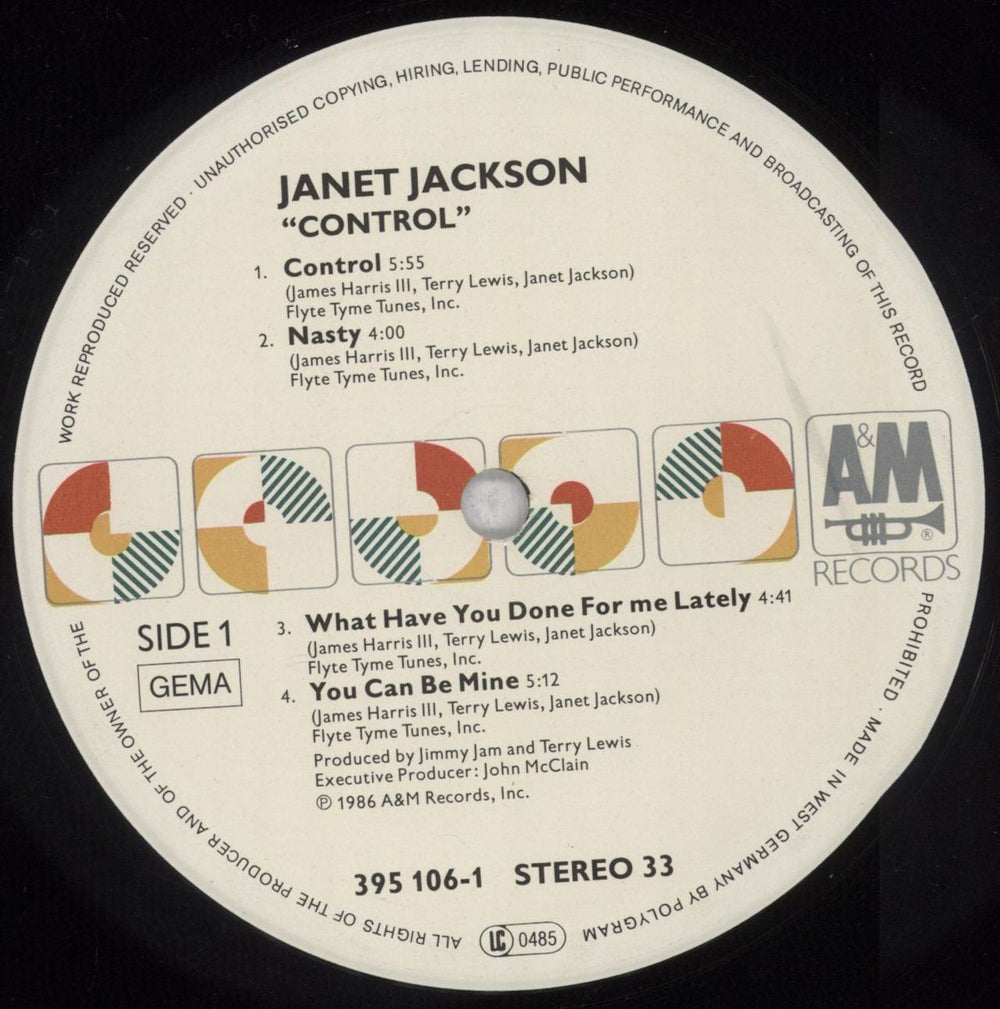 Janet Jackson Control - Hype Stickered sleeve German vinyl LP album (LP record) J-JLPCO840180