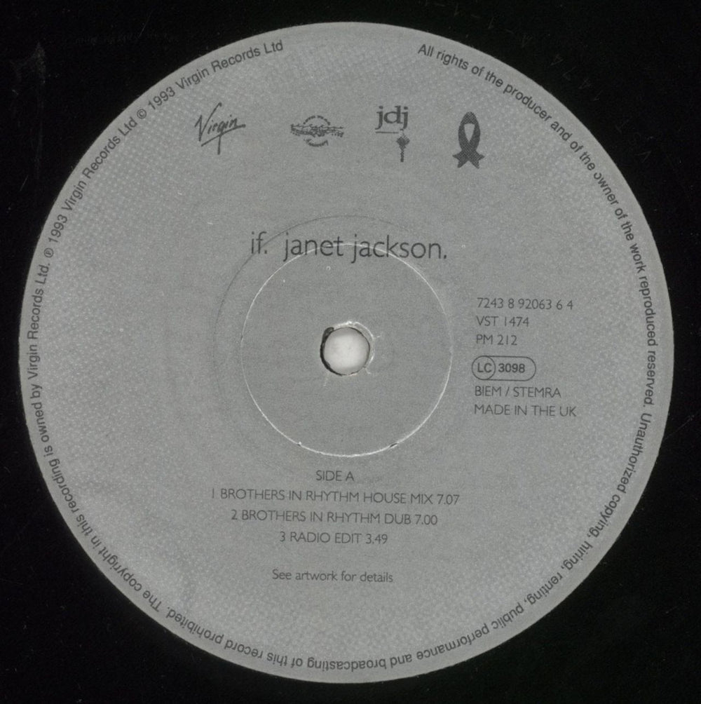 Janet Jackson If UK 12" vinyl single (12 inch record / Maxi-single) J-J12IF169737