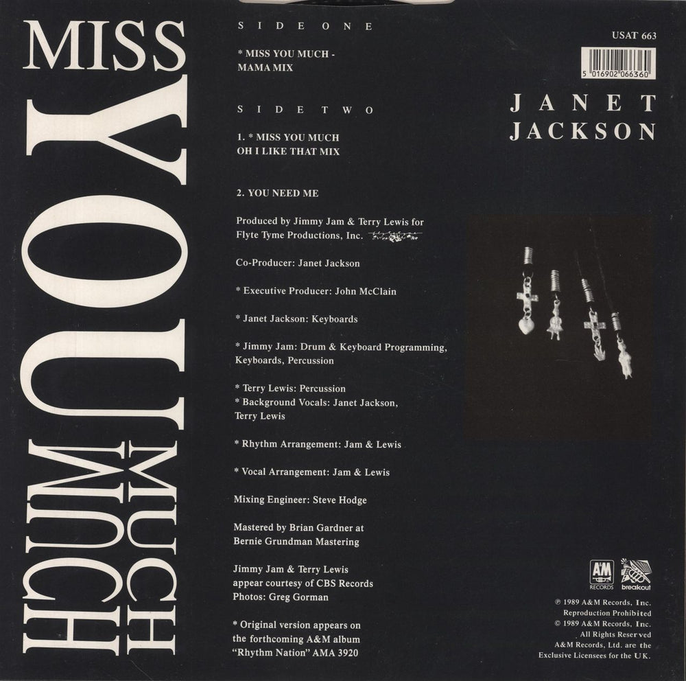 Janet Jackson Miss You Much UK 12" vinyl single (12 inch record / Maxi-single) 5016902066360