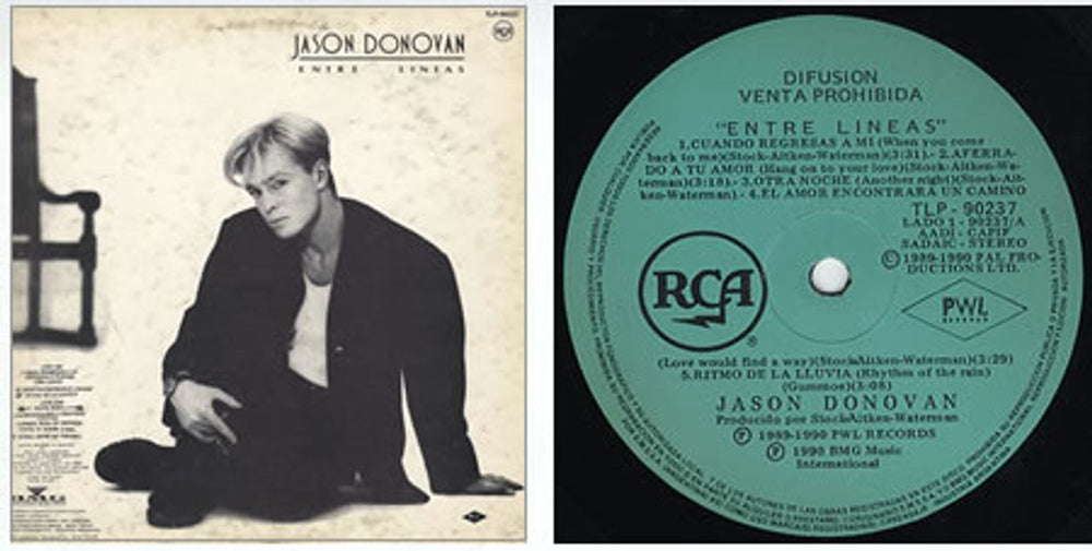 Jason Donovan Entre Lineas Argentinean Promo vinyl LP album (LP record) DONLPEN233544