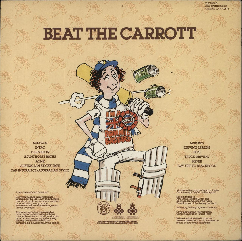 Jasper Carrott Beat The Carrott UK vinyl LP album (LP record)