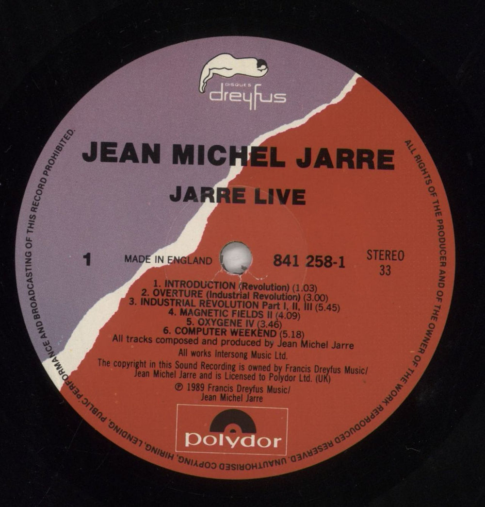 Jean-Michel Jarre Live UK vinyl LP album (LP record) JMJLPLI245423