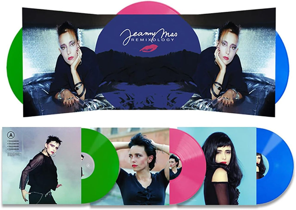 Jeanne Mas Remixology - Green, Pink & Blue Vinyl - Sealed French 3-LP vinyl record set (Triple LP Album) PM22002-7