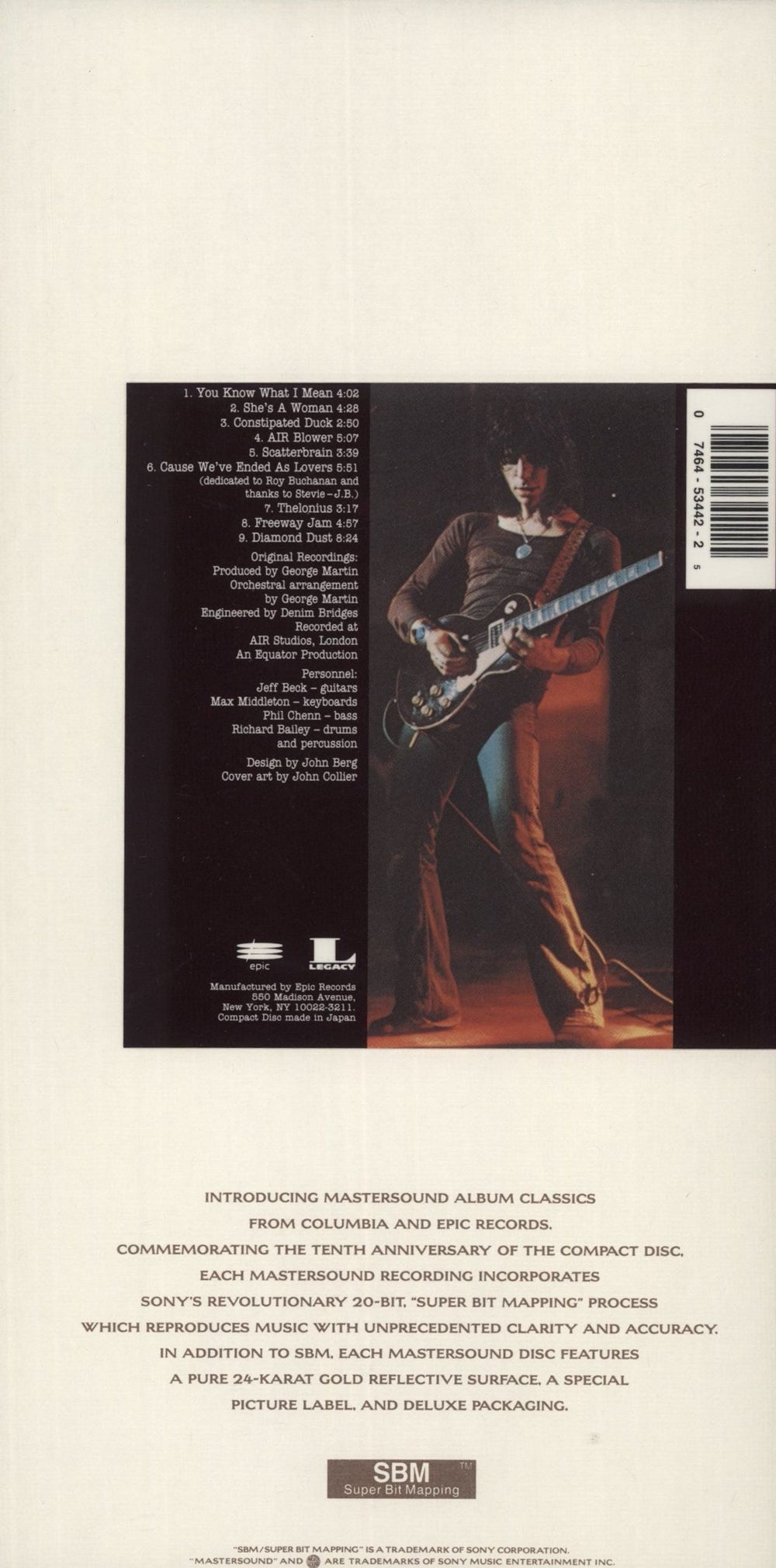Jeff Beck Blow By Blow - Long Pack US CD album (CDLP) 074645344225
