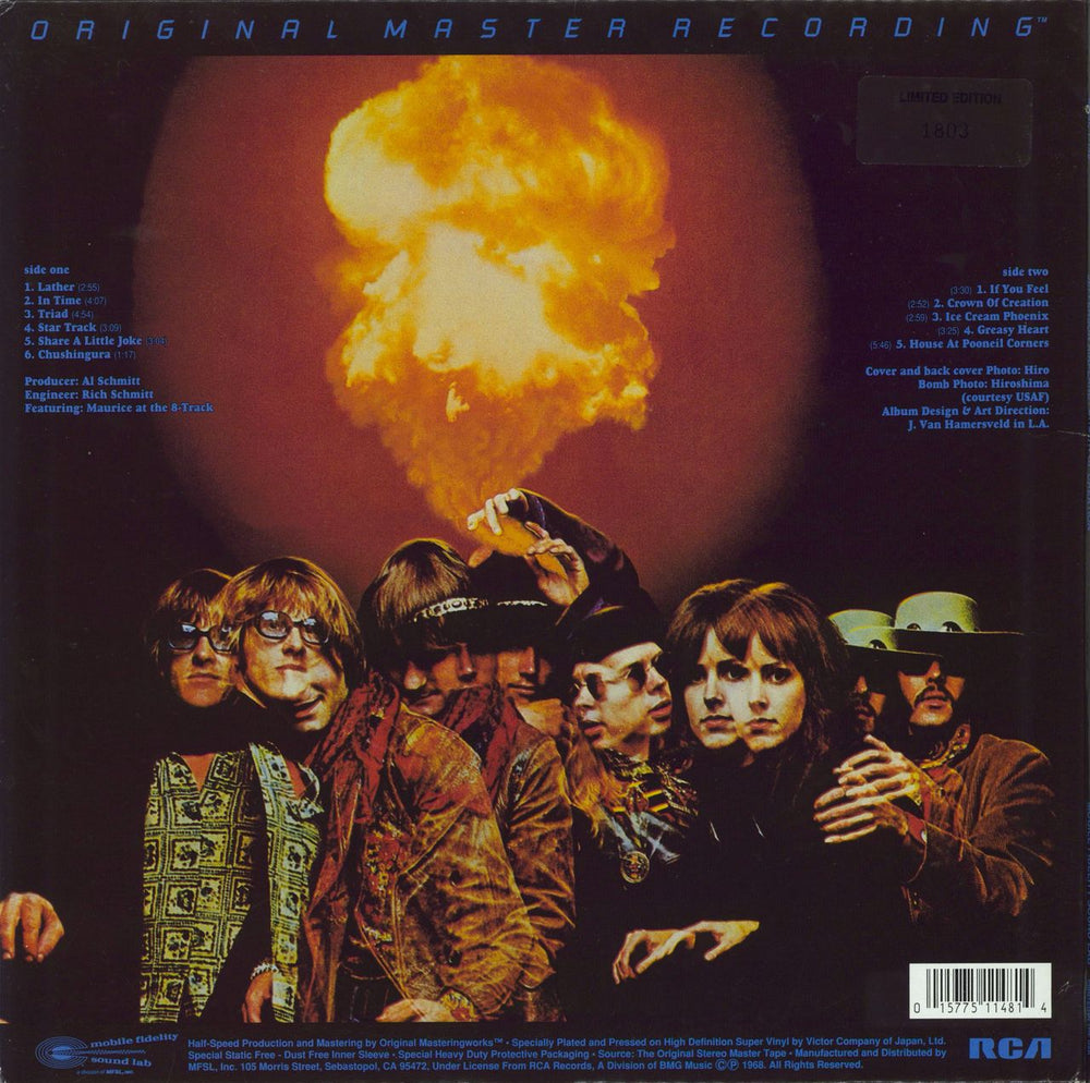 Jefferson Airplane Crown Of Creation - Half-Speed Mastered + Inner US vinyl LP album (LP record) 015775114814