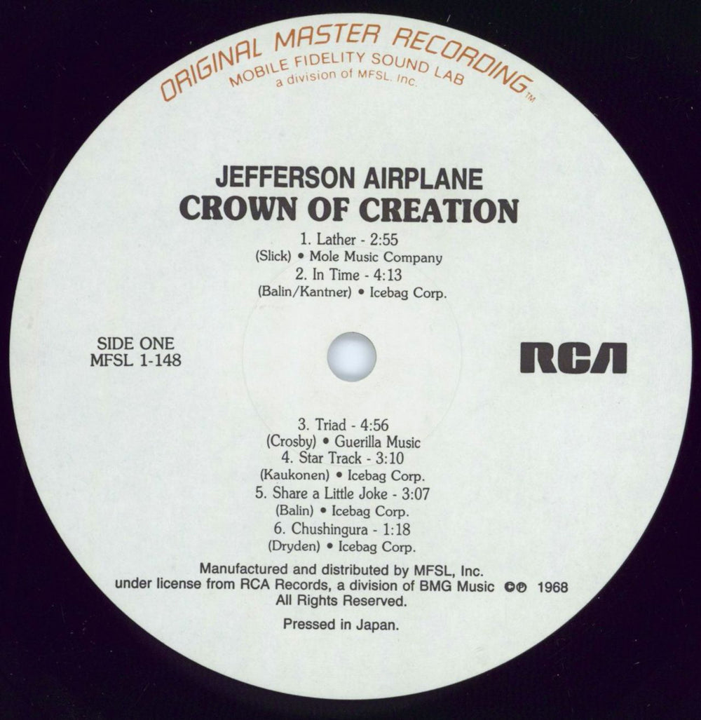 Jefferson Airplane Crown Of Creation - Half-Speed Mastered + Inner US vinyl LP album (LP record) JEFLPCR229075