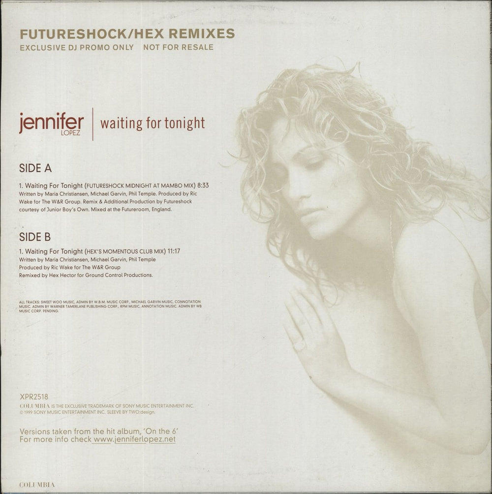 Jennifer Lopez Waiting For Tonight UK Promo 12" vinyl single (12 inch record / Maxi-single)