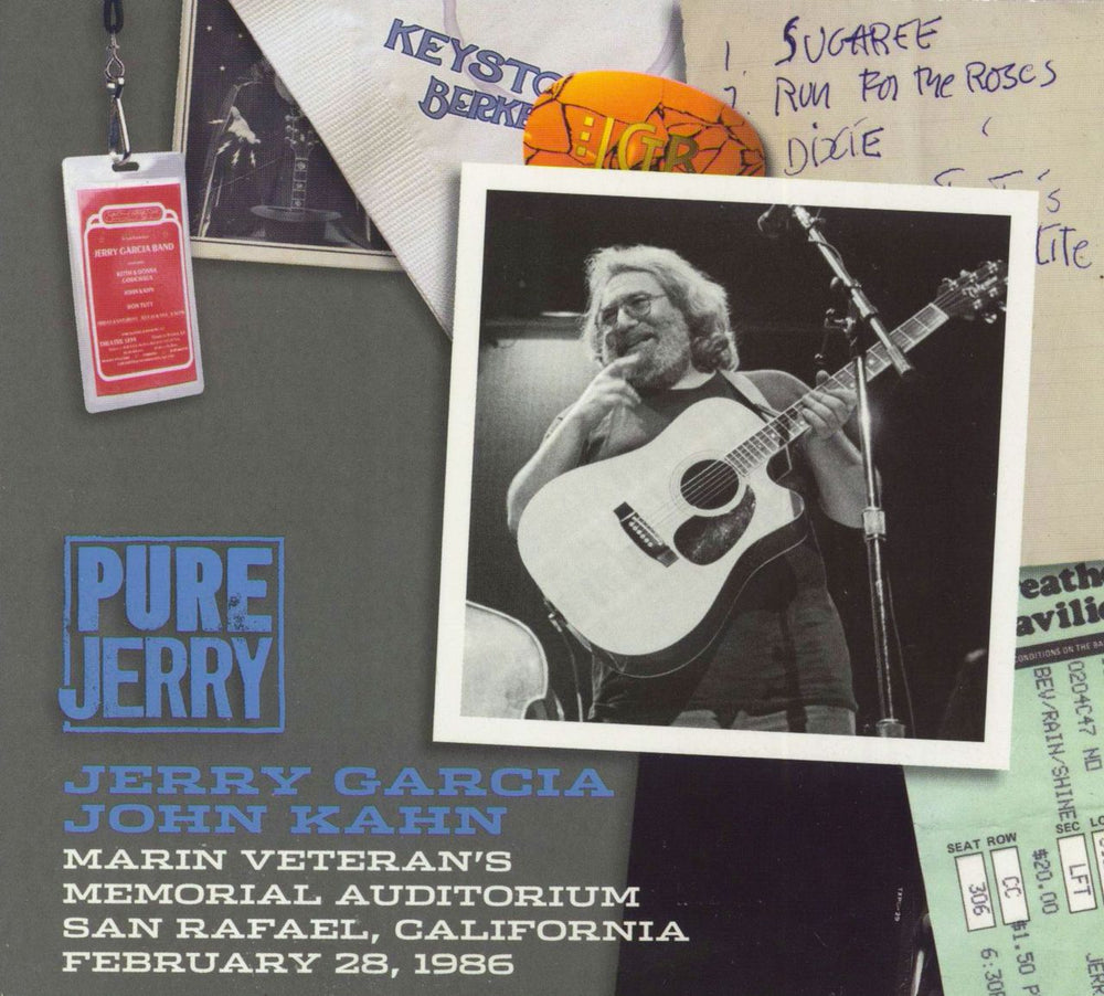 Jerry Garcia Pure Jerry: Marin Veteran's Memorial Auditorium, San Rafael, California, February 28, 1986 US CD album (CDLP) JGCD-0008