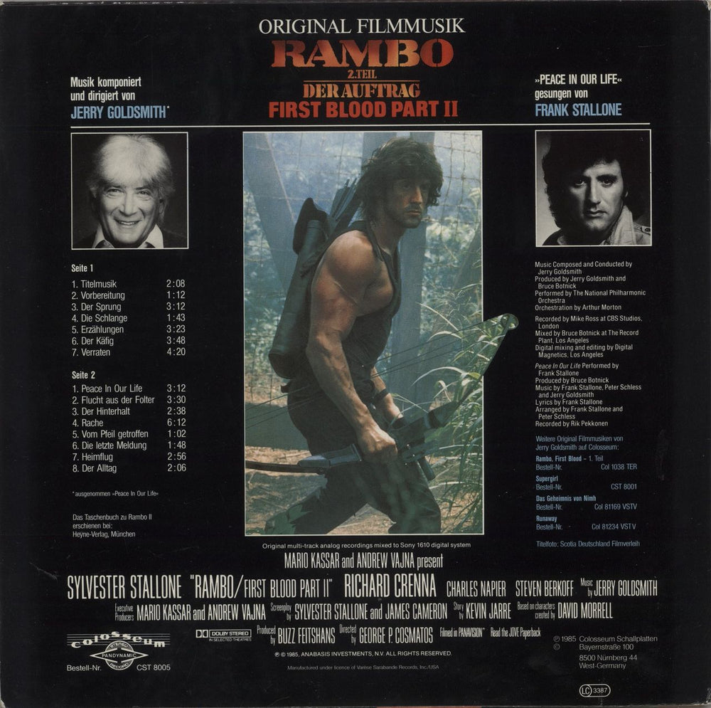 Jerry Goldsmith Rambo: First Blood Part II German vinyl LP album (LP record) '1985