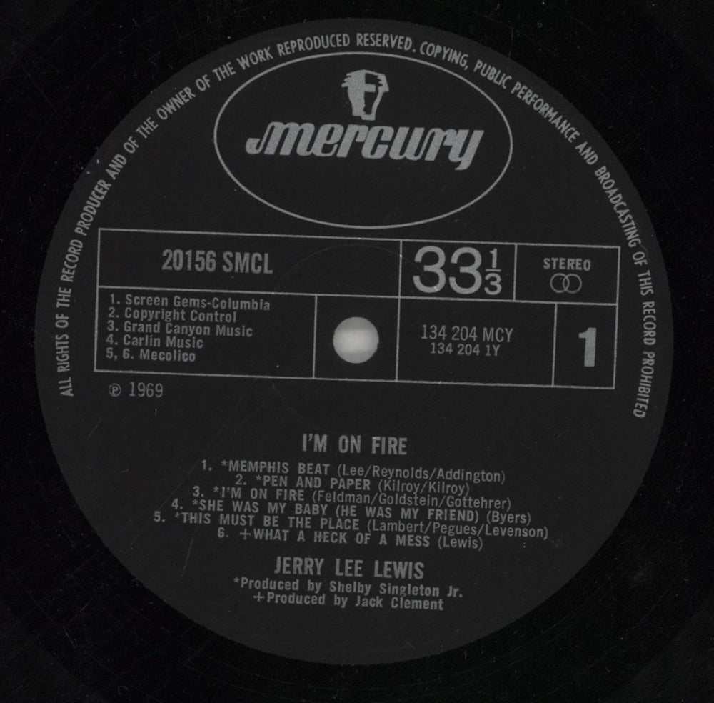 Jerry Lee Lewis I'm On Fire UK vinyl LP album (LP record) JLLLPIM863568