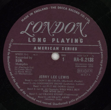 Jerry Lee Lewis Jerry Lee Lewis - 2nd UK vinyl LP album (LP record) JLLLPJE851658