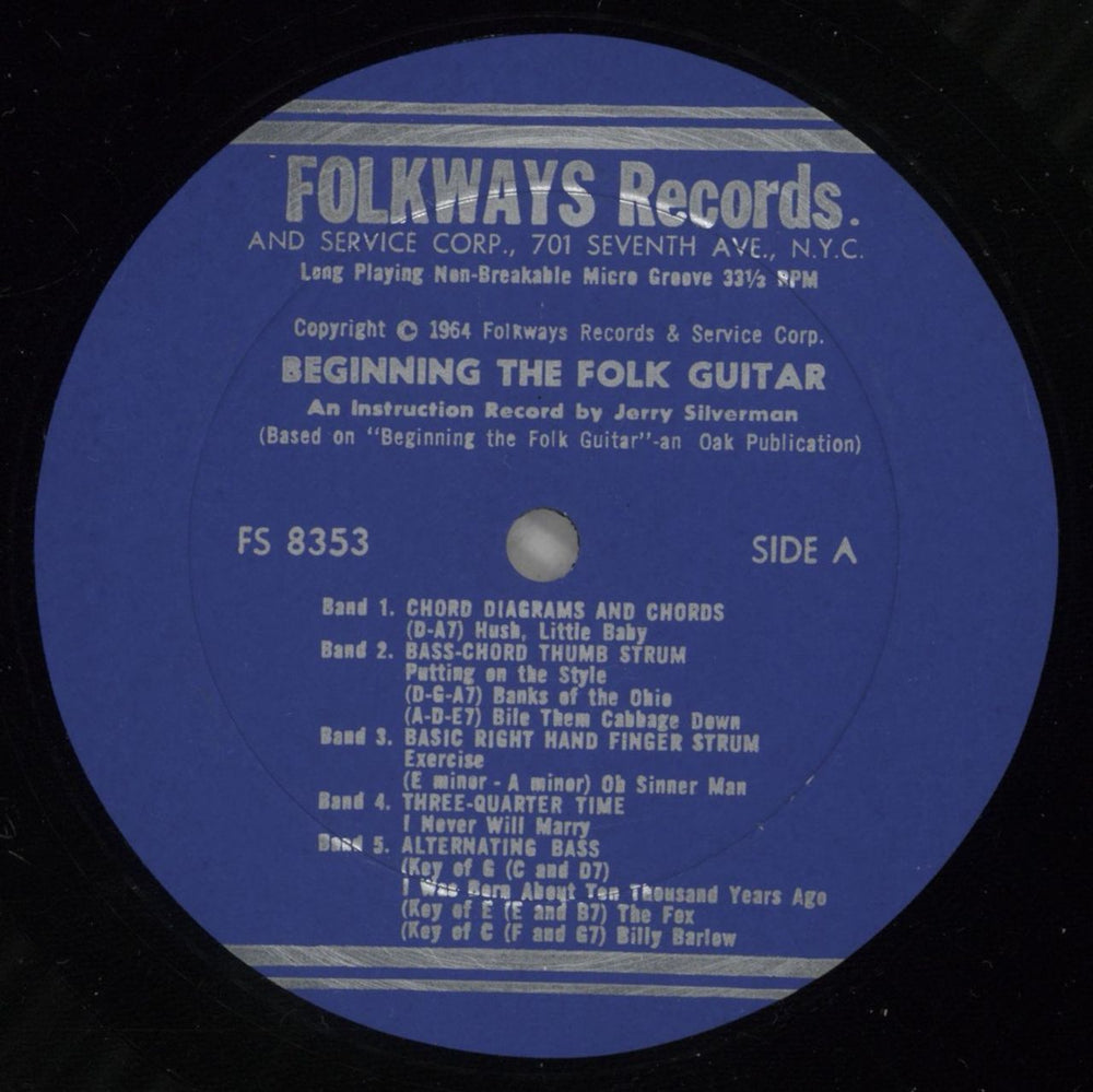 Jerry Silverman Beginning Folk Guitar: An Instruction Record For Beginners US vinyl LP album (LP record) -HRLPBE880471