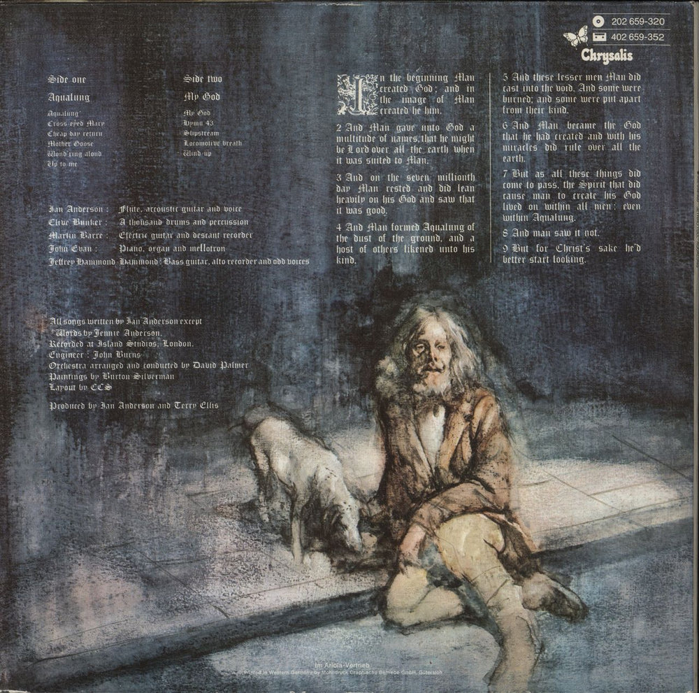 Jethro Tull Aqualung - blue label German vinyl LP album (LP record)