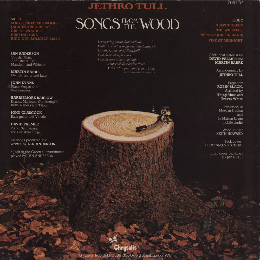 Jethro Tull Songs From The Wood - 1st - EX UK vinyl LP album (LP record)