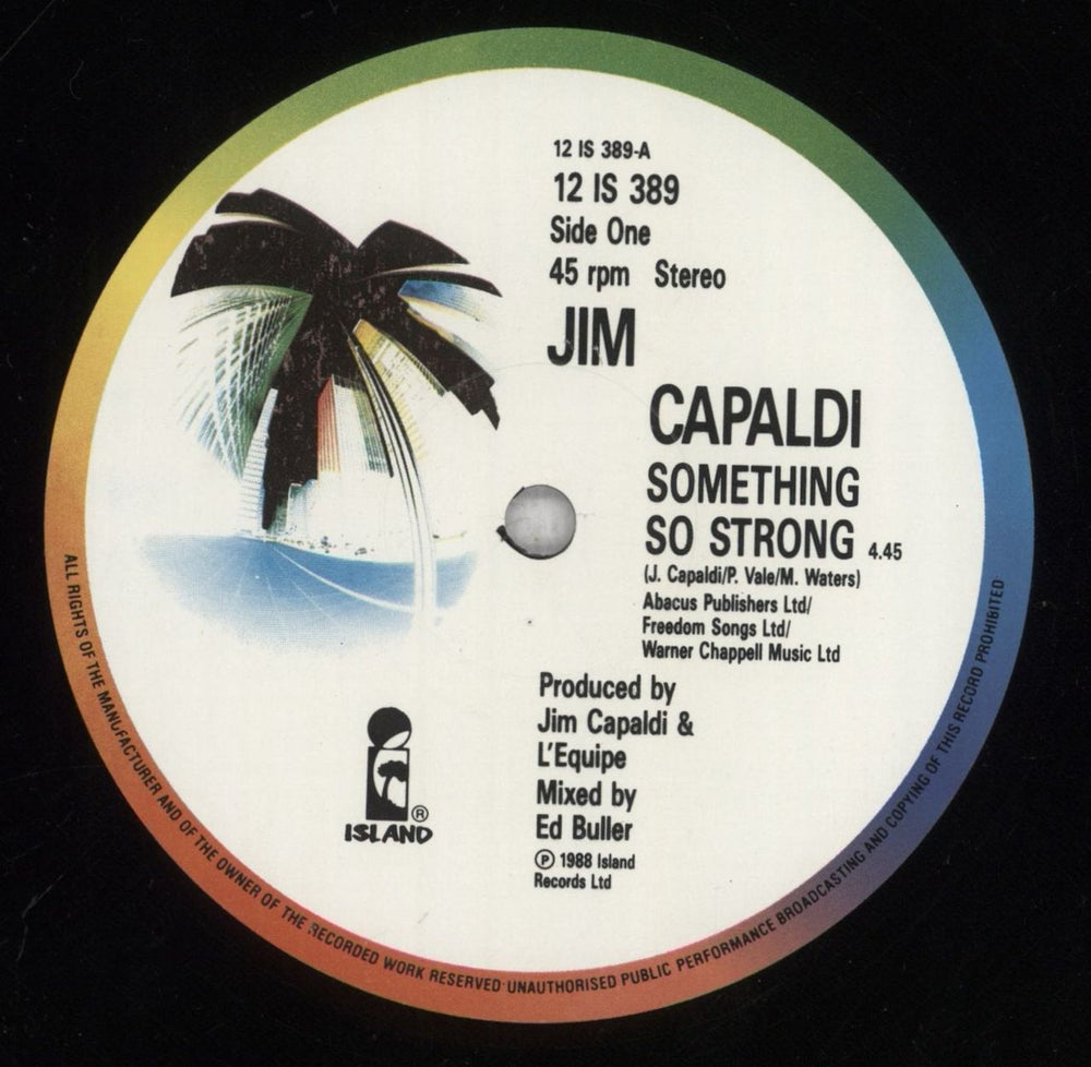 Jim Capaldi Something So Strong UK 12" vinyl single (12 inch record / Maxi-single) JCP12SO842181