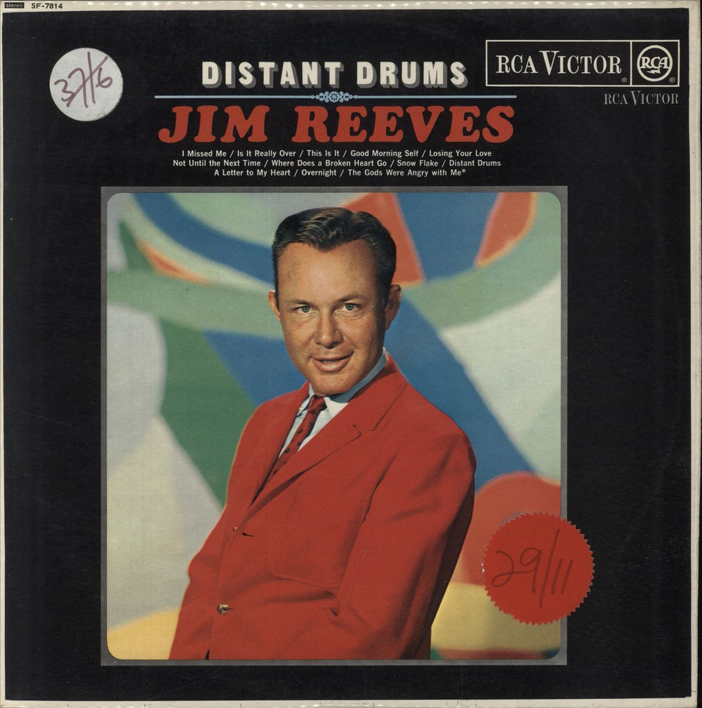 Jim Reeves Distant Drums UK vinyl LP album (LP record) SF-7814