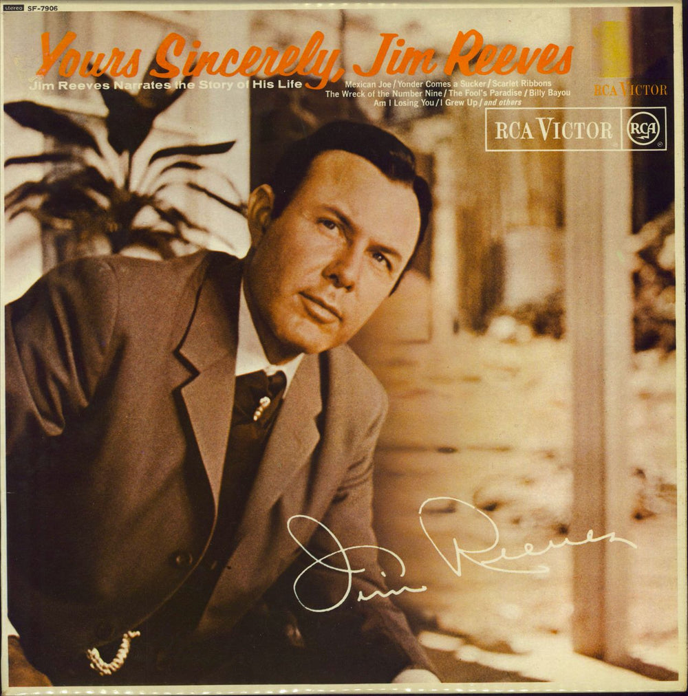 Jim Reeves Yours Sincerely, Jim Reeves UK vinyl LP album (LP record) SF-7906