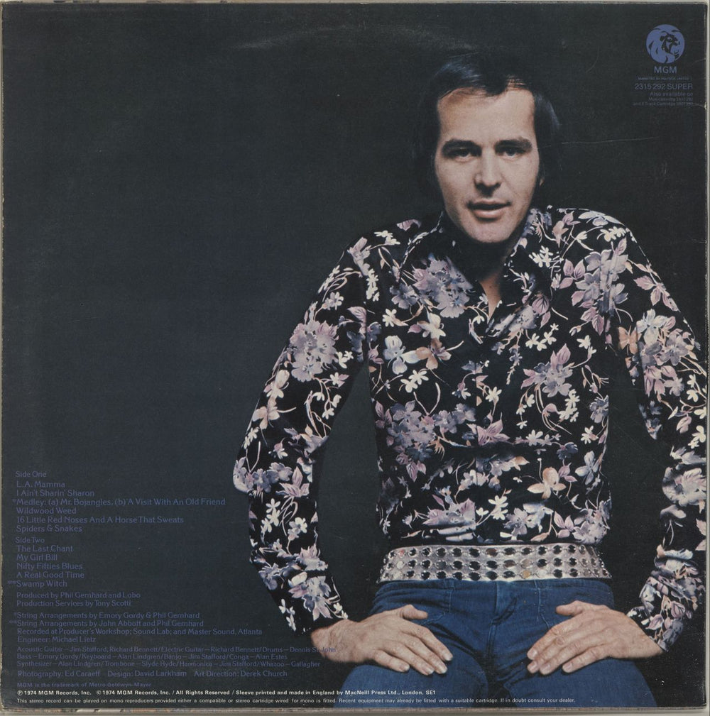 Jim Stafford Spiders And Snakes UK vinyl LP album (LP record)