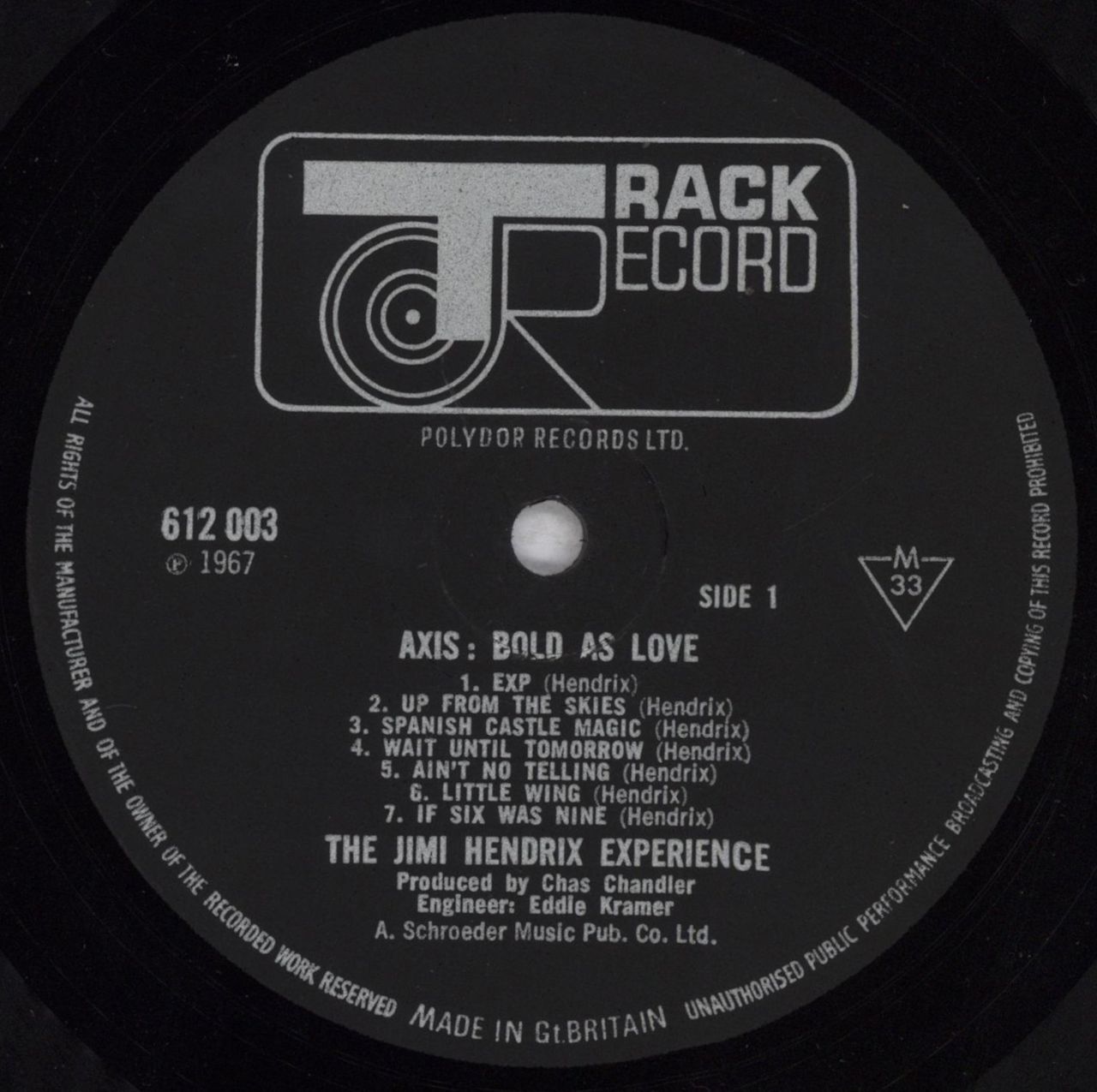 Jimi Hendrix Axis: Bold As Love - 1st + Insert UK Vinyl LP — RareVinyl.com