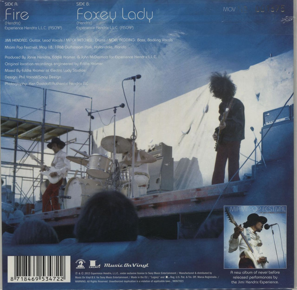 Jimi Hendrix Fire / Foxey Lady (Miami Pop Festival) - RSD BF13 - Numbered Sleeve UK 7" vinyl single (7 inch record / 45) 8718469534722