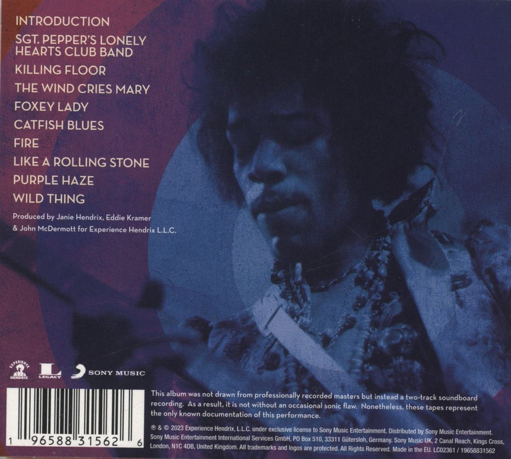 Jimi Hendrix Hollywood Bowl - August 18, 1967 UK CD album (CDLP)