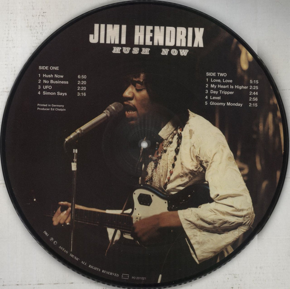 Jimi Hendrix Hush Now Swiss picture disc LP (vinyl picture disc album)