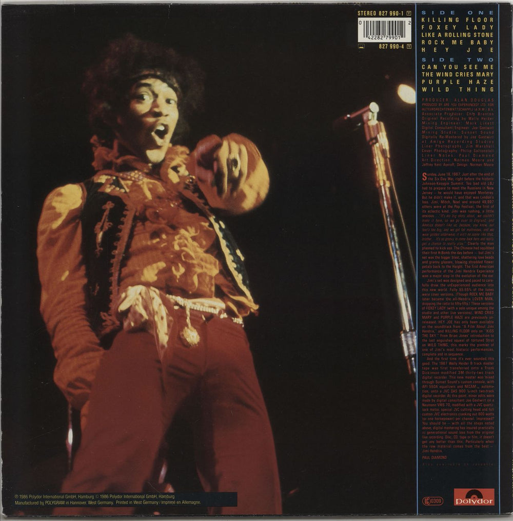 Jimi Hendrix Jimi Plays Monterey - EX German vinyl LP album (LP record) 042282799012