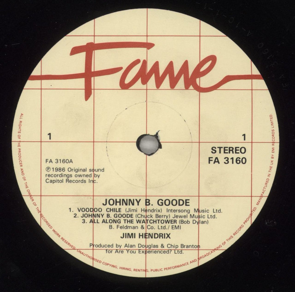 Jimi Hendrix Johnny B. Goode UK vinyl LP album (LP record) HENLPJO412411