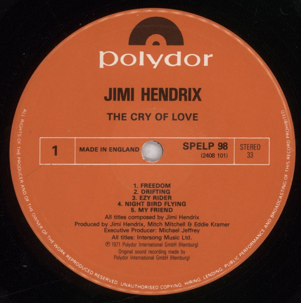 Jimi Hendrix The Cry Of Love UK vinyl LP album (LP record) HENLPTH412349