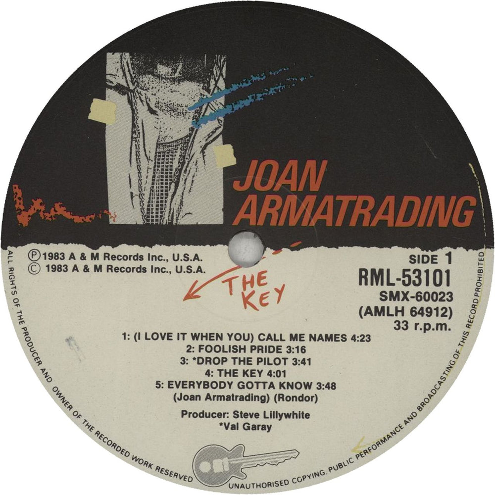 Joan Armatrading The Key Australian vinyl LP album (LP record) ARMLPTH422697