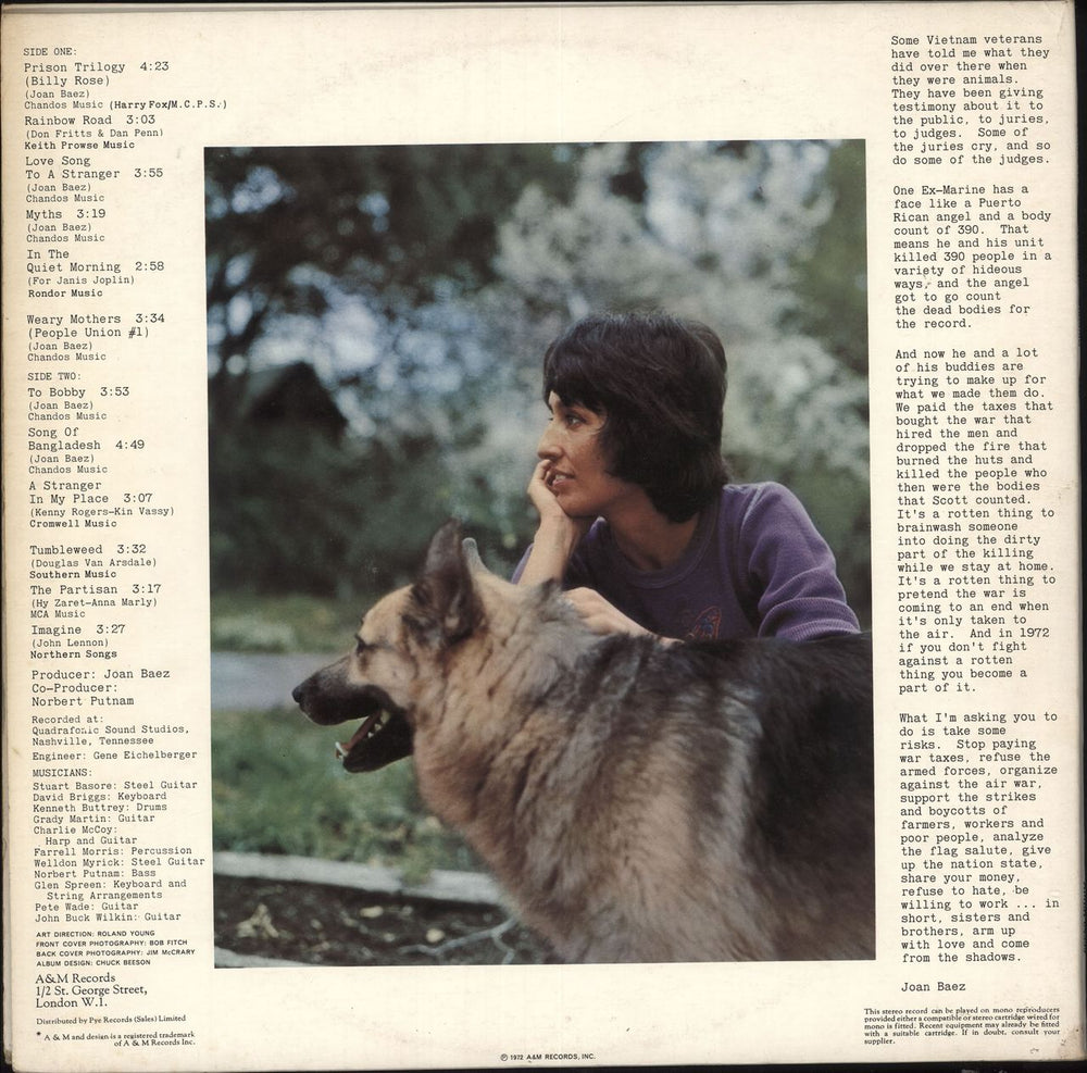 Joan Baez Come From The Shadows - 1st UK vinyl LP album (LP record) JBZLPCO661974