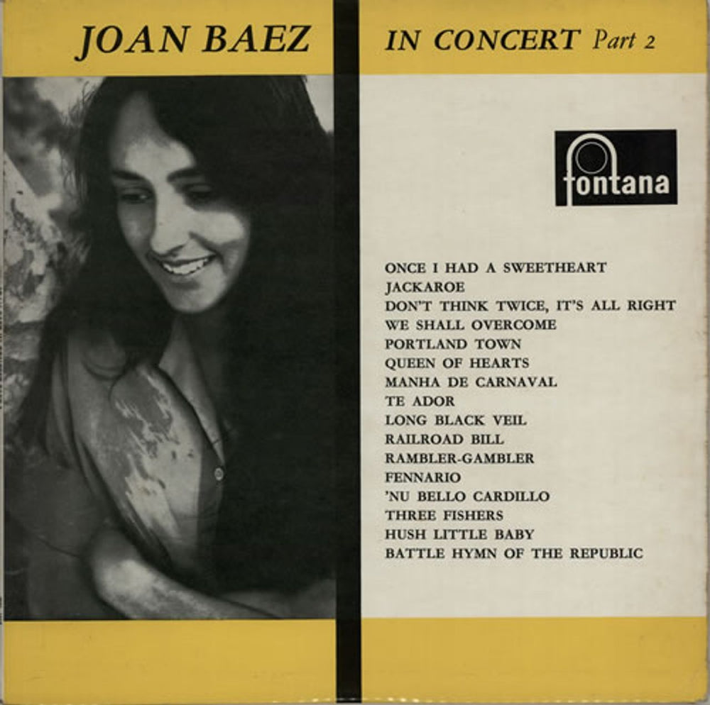 Joan Baez In Concert - Parts 1 & 2 UK 2-LP vinyl record set (Double LP Album) JBZ2LIN575820
