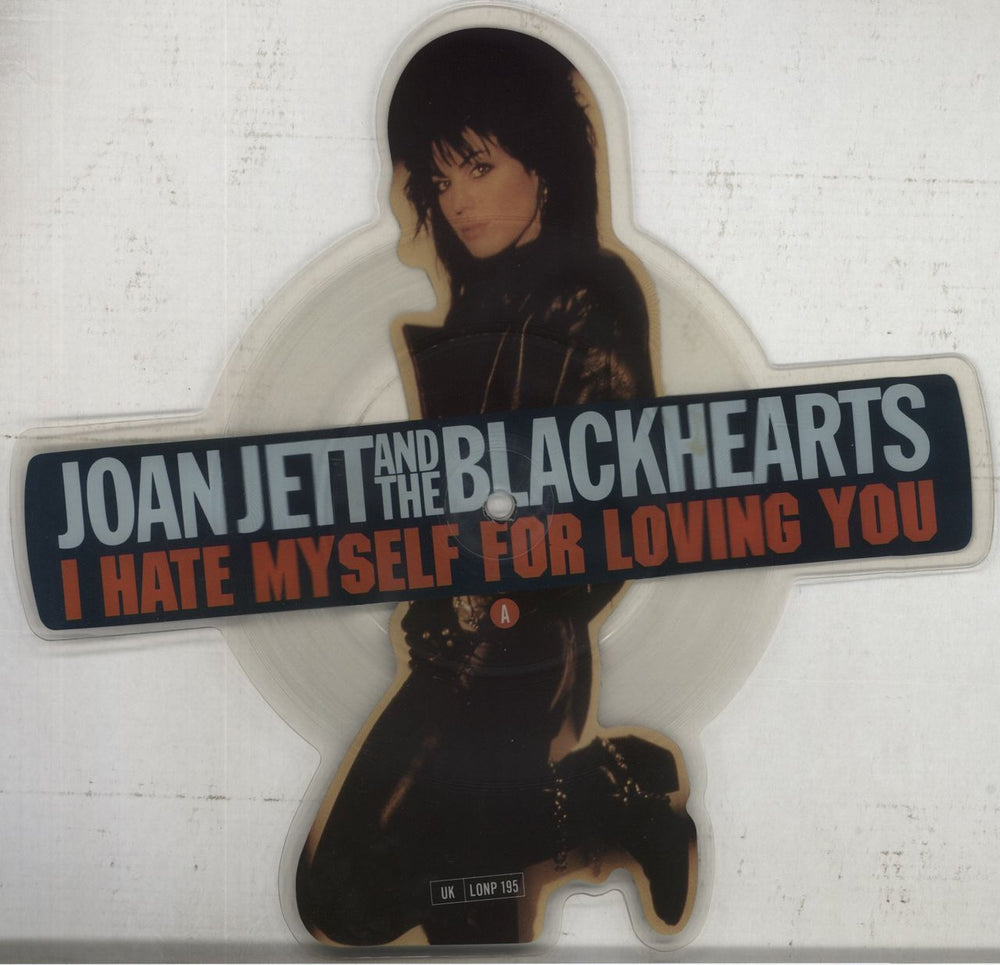 Joan Jett I Hate Myself For Loving You + plinth UK shaped picture disc (picture disc vinyl record) LONP195