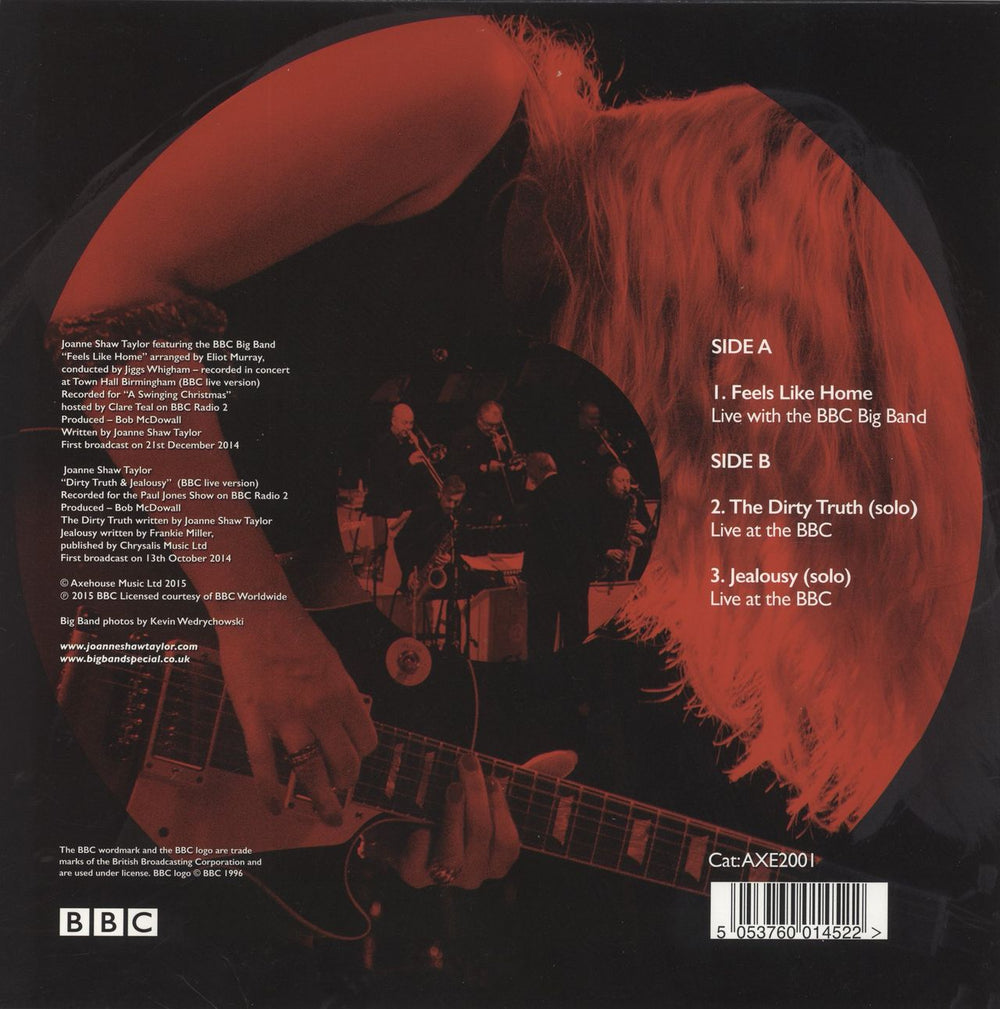 Joanne Shaw Taylor Feels Like Home (Live With The BBC Big Band) - Red Vinyl UK 12" vinyl single (12 inch record / Maxi-single) 5053760022329