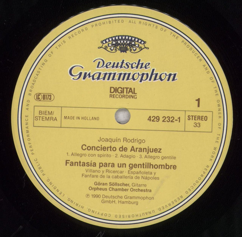 Joaquin Rodrigo Concierto De Aranjuez / Fantasia Para Un Gentilhombre Dutch vinyl LP album (LP record) JIILPCO841726